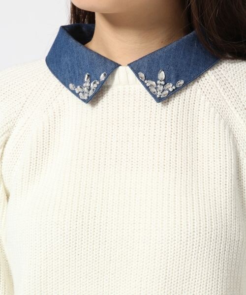 LOWRYS FARM（ローリーズファーム）の「７ゲージビジュエリプルオーバーロングスリーブ（トップス・レディース・オフ/グレー/ネイビー・Ｍ/Ｌ）」の7枚目の写真