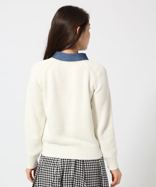 LOWRYS FARM（ローリーズファーム）の「７ゲージビジュエリプルオーバーロングスリーブ（トップス・レディース・オフ/グレー/ネイビー・Ｍ/Ｌ）」の6枚目の写真