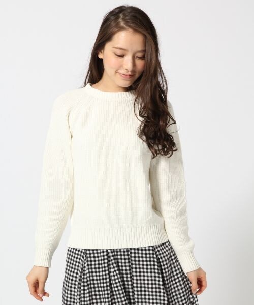 LOWRYS FARM（ローリーズファーム）の「７ゲージビジュエリプルオーバーロングスリーブ（トップス・レディース・オフ/グレー/ネイビー・Ｍ/Ｌ）」の4枚目の写真