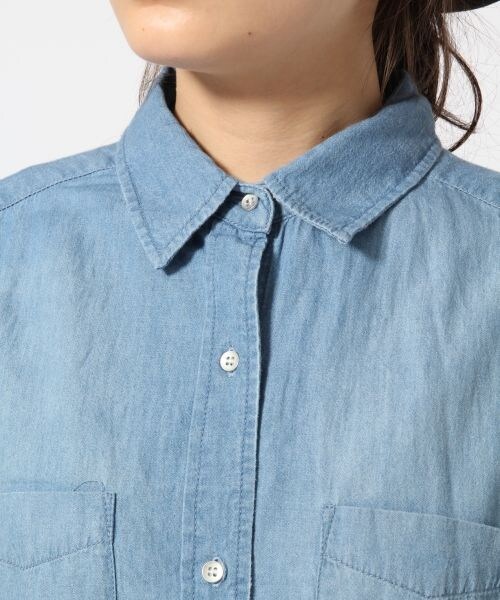 LOWRYS FARM（ローリーズファーム）の「★先行予約アイテム★デニムロングシャツワンピースロングスリーブ（ワンピース/ドレス・レディース・ライトブルー/ブルー・Ｍ/Ｌ）」の6枚目の写真