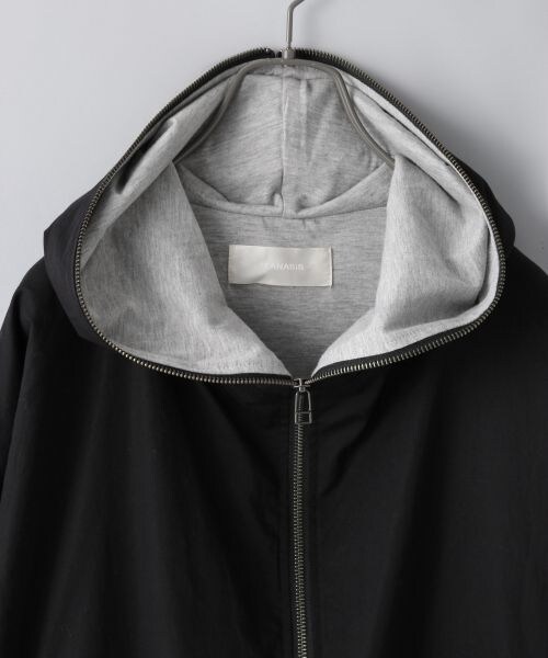 JEANASIS（ジーナシス）の「ZIPフードジャケット（ジャケット/アウター・レディース・アイボリー/ブラック/ダークネイビー・FREE）」の5枚目の写真
