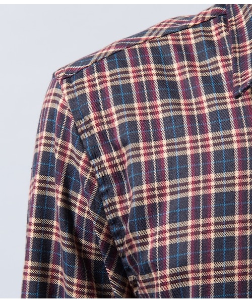 JUNRED（ジュンレッド）の「ロングチェックシャツ（ブラウス/シャツ・メンズ・グリーン/レッド・0/1/2）」の7枚目の写真