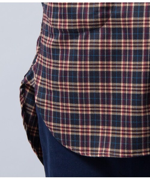 JUNRED（ジュンレッド）の「ロングチェックシャツ（ブラウス/シャツ・メンズ・グリーン/レッド・0/1/2）」の9枚目の写真