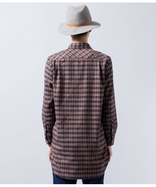 JUNRED（ジュンレッド）の「ロングチェックシャツ（ブラウス/シャツ・メンズ・グリーン/レッド・0/1/2）」の5枚目の写真
