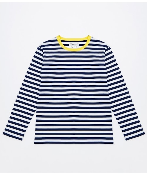 ADAM ET ROPE'（アダムエロペ）の「【先行予約】【agnes b pour Adam et Rope'】ボーダーロングスリーブ 15SS（Ｔシャツ/カットソー・レディース・グリーン/ブルー系/ピンク/イエロー・S/M）」の11枚目の写真