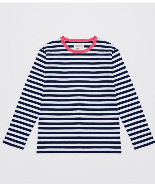 ADAM ET ROPE'（アダムエロペ）の「【先行予約】【agnes b pour Adam et Rope'】ボーダーロングスリーブ 15SS（Ｔシャツ/カットソー・レディース・グリーン/ブルー系/ピンク/イエロー・S/M）」の9枚目の写真