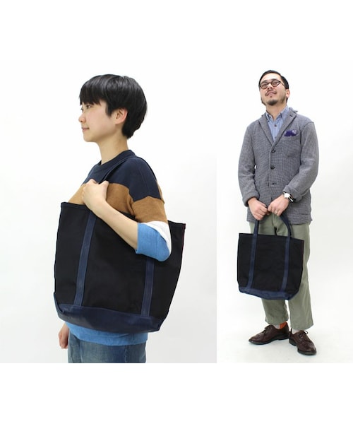 45R　革手提げ 45R（フォーティファイブアール）の「デニム×藍レザートート