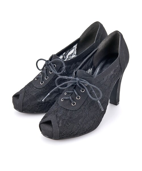 PEACH JOHN（ピーチジョン）の「ＰＪ／クッションレースコンビパンプ（シューズ・レディース・ブラック/アイボリー・S/M/L）」の2枚目の写真