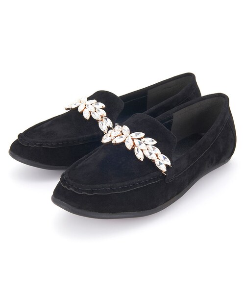 PEACH JOHN（ピーチジョン）の「ＰＪ／ビジューローファー（シューズ・レディース・ブラック/キャメル/グレー/ブルー/ピンク・S/M/L）」の2枚目の写真