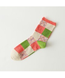 靴下屋 | 異素材ブロック柄ショートソックス(レッグウェア)