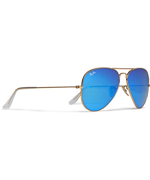 Ray-Ban（レイバン）の「Ray-Ban Polarised Mirrored Metal Aviator Sunglasses（サングラス・メンズ・Blue_526413/GREEN_526414・One Size）」の4枚目の写真