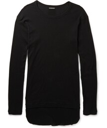 Ann DEMEULEMEESTER | Ann Demeulemeester Ribbed Cotton-Jersey T-Shirt(Tシャツ/カットソー)