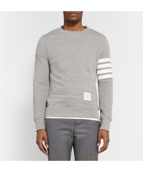 THOM BROWNE(トムブラウン)の「Thom Browne Loopback Cotton-Jersey Sweatshirt(スウェット・メンズ・Gray・3/4/5)」の4枚目の写真