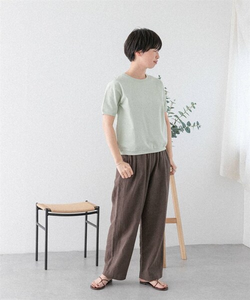 URBAN RESEARCH DOORS(アーバンリサーチドアーズ)の「FORK&SPOON 棉麻寬褲(その他・レディース・米色/黑色/棕色・米色/黑色/棕色)」の9枚目の写真