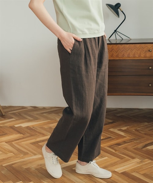 URBAN RESEARCH DOORS(アーバンリサーチドアーズ)の「FORK&SPOON 棉麻寬褲(その他・レディース・米色/黑色/棕色・米色/黑色/棕色)」の6枚目の写真