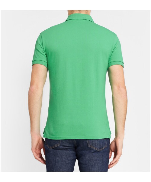 POLO RALPH LAUREN(ポロ ラルフ ローレン)の「Polo Ralph Lauren Slim-Fit Cotton-Piqué Polo Shirt(ポロシャツ・メンズ・GRAY_486823/BLUE_455206/Black_521552/GREEN_484980・S/XXL/XL/L/M)」の12枚目の写真