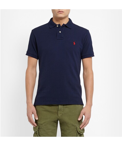 POLO RALPH LAUREN(ポロ ラルフ ローレン)の「Polo Ralph Lauren Slim-Fit Cotton-Piqué Polo Shirt(ポロシャツ・メンズ・GRAY_486823/BLUE_455206/Black_521552/GREEN_484980・S/XXL/XL/L/M)」の10枚目の写真