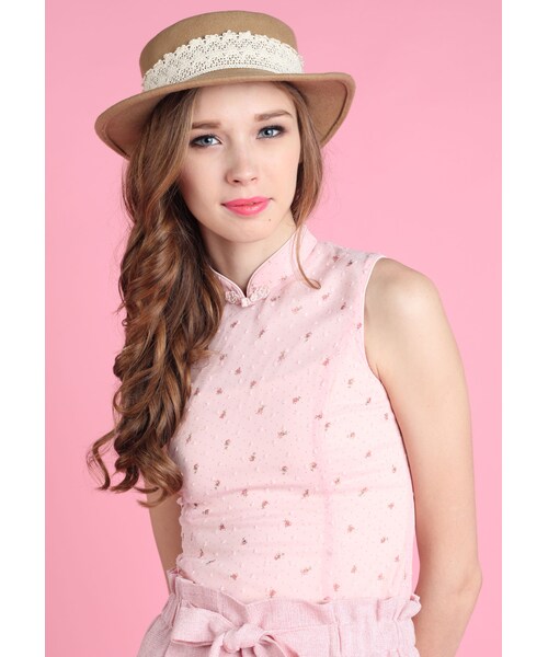 L'zzie(リジー)の「LIZINE CHEONGSAM TOP(トップス・レディース・Pink/Khaki・S/M/L)」の9枚目の写真