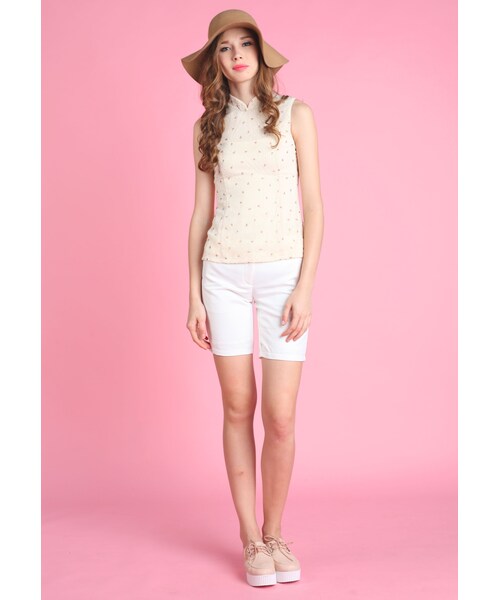 L'zzie(リジー)の「LIZINE CHEONGSAM TOP(トップス・レディース・Pink/Khaki・S/M/L)」の2枚目の写真