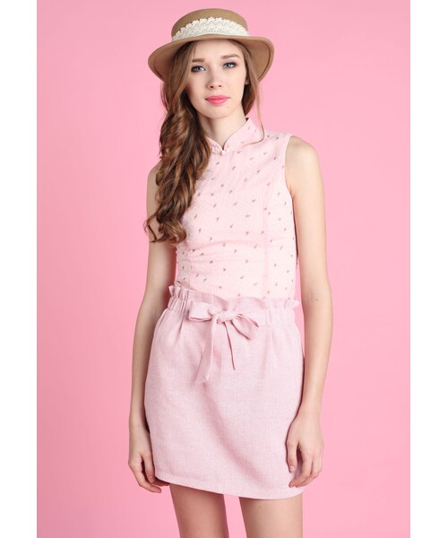 L'zzie(リジー)の「LIZINE CHEONGSAM TOP(トップス・レディース・Pink/Khaki・S/M/L)」の8枚目の写真