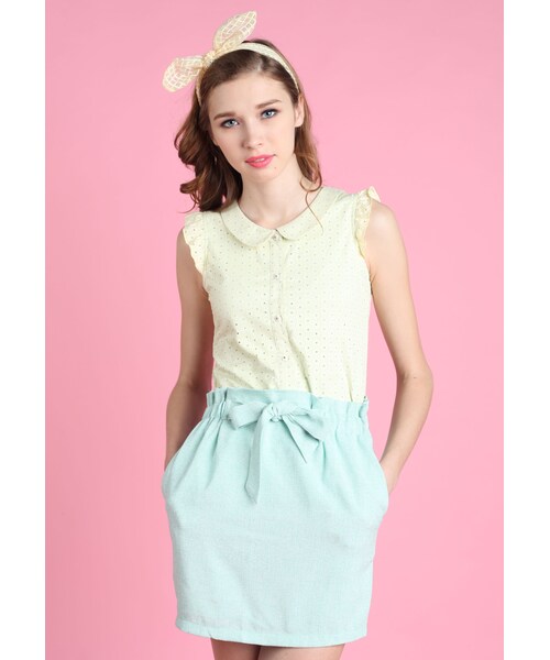 L'zzie（リジー）の「PLASSE SKIRT（パンツ・レディース・Green/Pink・S/M/L）」の3枚目の写真