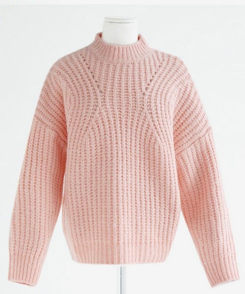 DHOLIC(ディーホリック)の「ハイネック肉厚ニットトップス(ニット/セーター・レディース・ライトベージュ/ピンク/ネイビー/グレー・free)」の4枚目の写真