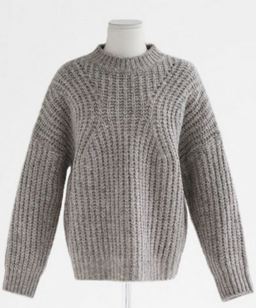 DHOLIC(ディーホリック)の「ハイネック肉厚ニットトップス(ニット/セーター・レディース・ライトベージュ/ピンク/ネイビー/グレー・free)」の2枚目の写真