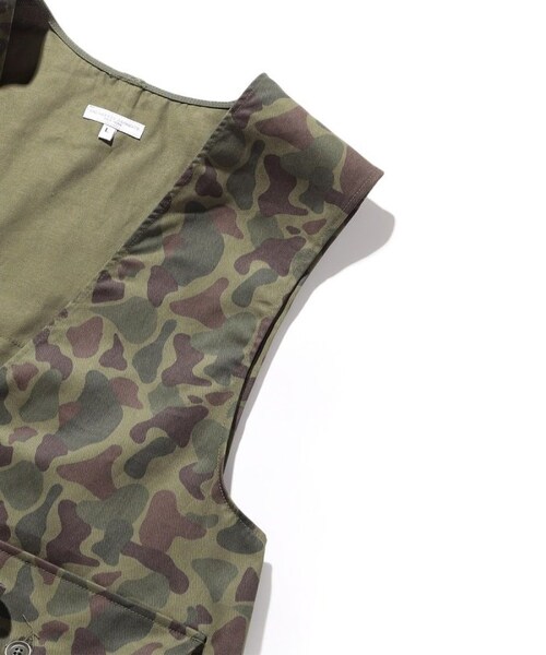 Engineered Garments（エンジニアードガーメンツ）の「Fowl Vest（トップス・メンズ・ブラック/ネイビー/カモフラージュ・S）」の4枚目の写真