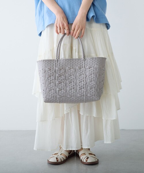 PUAL CE CIN（ピュアルセシン）の「メルカドウーヴンBAG（バッグ・レディース・アイボリー/グレー・FREE）」の2枚目の写真