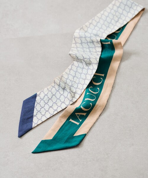 IACUCCI(イアクッチ)の「モノグランマ シャルパ COTTON/SILK(バンダナ/スカーフ・レディース・アイボリー/イエロー/カラーなし・FREE)」の1枚目の写真