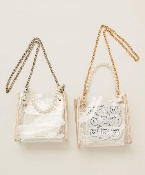 OLIVE des OLIVE（オリーブデオリーブ）の「Aimerianejoieパールハンドル痛バッグ（ショルダーバッグ・レディース・アイボリー/ピンク・FREE）」の2枚目の写真