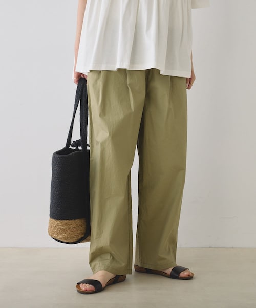 新品 PUAL CE CIN 高密度コットンコクーンパンツ グリーン PUAL CE CIN（ピュアルセシン）の「高密度コットンコクーン