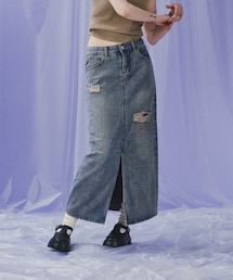 WHO'S WHO gallery | クラッシュデニムロングスカート(デニムスカート)