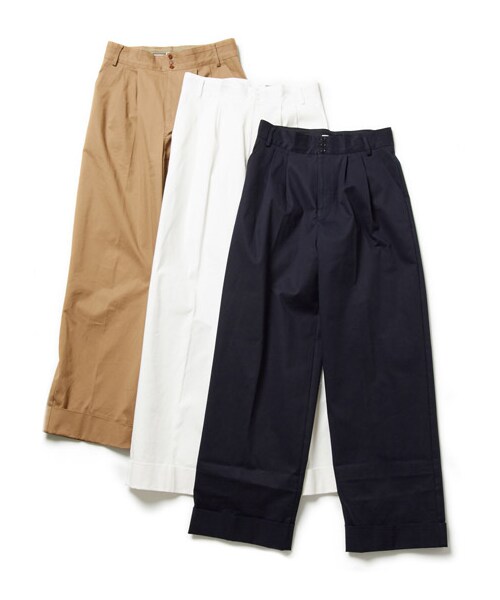 DRWCYS（ドロシーズ）の「ハイウエストチノパンツ（パンツ・レディース・ホワイト/ベージュ/ネイビー・M）」の4枚目の写真