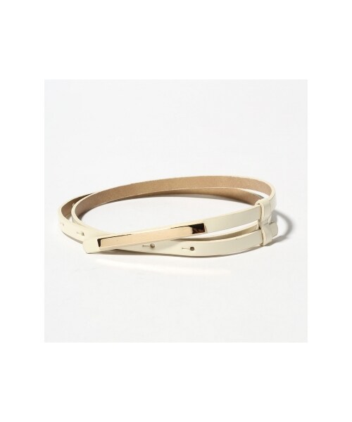 B.C STOCK（ベーセーストック）の「メタルプレートエナメルホソベルト（ベルト・レディース・ブラック/ホワイト/ベージュ/ネイビー・フリー）」の3枚目の写真