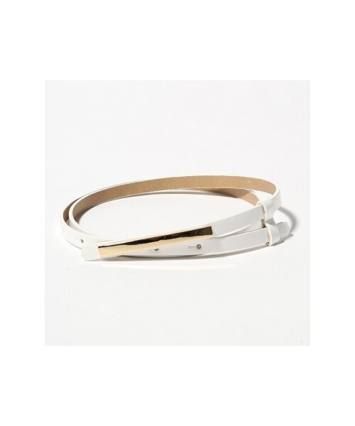 B.C STOCK（ベーセーストック）の「メタルプレートエナメルホソベルト（ベルト・レディース・ブラック/ホワイト/ベージュ/ネイビー・フリー）」の2枚目の写真