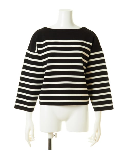 FRAY I.D(フレイアイディー)の「ミラノリブボートネックニットプルオーバー(プルオーバー・レディース・KKI/WHTxBLK/BLKxWHT・F)」の3枚目の写真