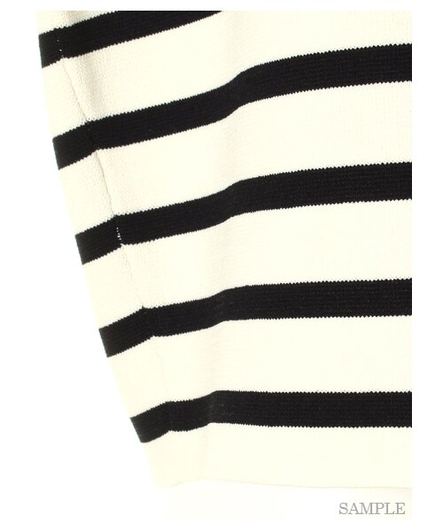 FRAY I.D(フレイアイディー)の「ミラノリブボートネックニットプルオーバー(プルオーバー・レディース・KKI/WHTxBLK/BLKxWHT・F)」の10枚目の写真