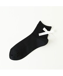 靴下屋 | リボン付きリブショートソックス(レッグウェア)