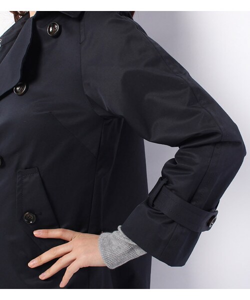 laboratory work(ラボラトリーワーク)の「9分袖ショートトレンチコート(ジャケット/アウター・レディース・ライトベージュ/ネイビー・S/M)」の7枚目の写真