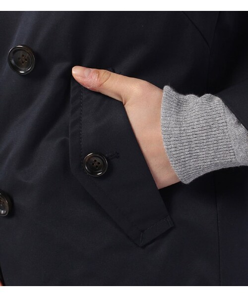 laboratory work(ラボラトリーワーク)の「9分袖ショートトレンチコート(ジャケット/アウター・レディース・ライトベージュ/ネイビー・S/M)」の8枚目の写真