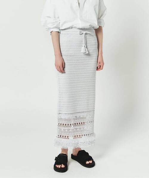 CALMER（カルメール）の「CABLES フリンジスカート（スカート・グレー/(006)/フリー/在庫あり）」の2枚目の写真