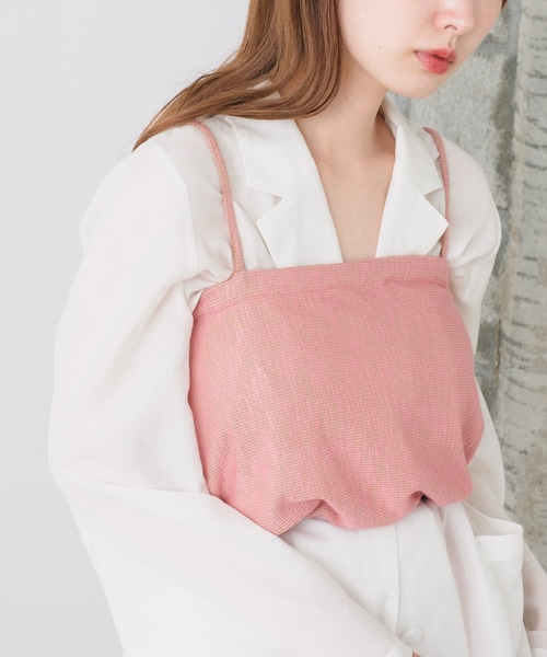 Kastane(カスタネ)の「【SET UP対応】リバーシブルカットビスチェ(Tシャツ/カットソー・レディース・アイボリー/ブルー/ピンク・F)」の1枚目の写真