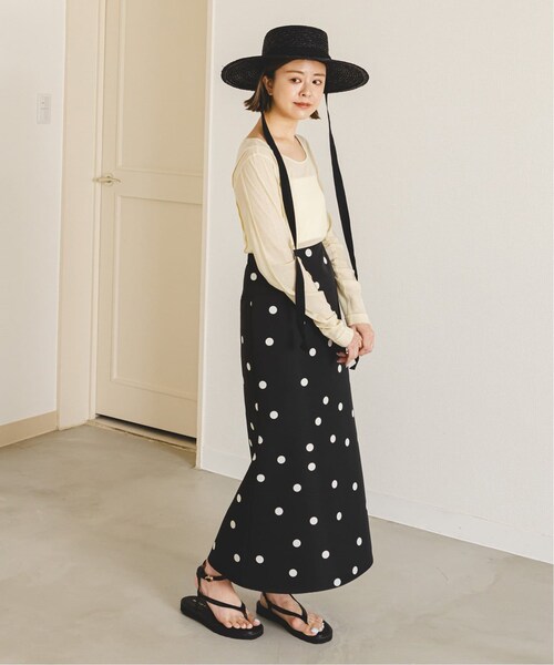 U by SPICK&SPAN(ユーバイスピックアンドスパン)の「ドットプリントグログランスカート(スカート・ブラック/(001)/36/在庫あり/38)」の4枚目の写真