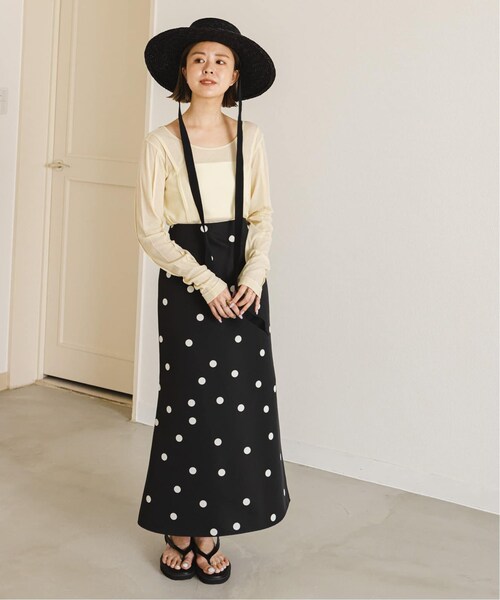 U by SPICK&SPAN(ユーバイスピックアンドスパン)の「ドットプリントグログランスカート(スカート・ブラック/(001)/36/在庫あり/38)」の3枚目の写真