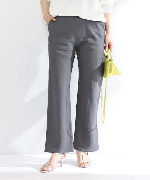 VERMEIL par iena 20SS ベルギーリネンクロップドワイドパンツ VERMEIL par iena 20SS ベルギーリネンクロップドワイドパンツ