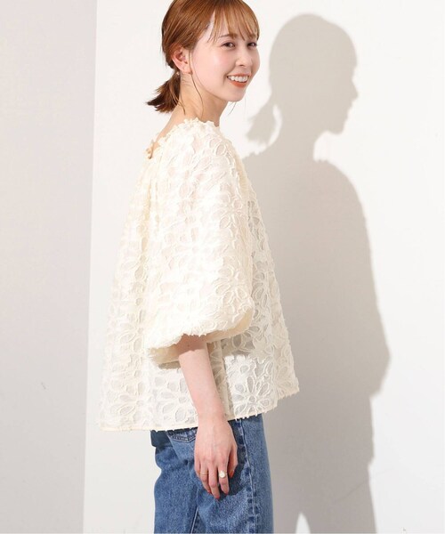 スローブイエナ　カットジャガードオフショルブラウス SLOBE IENA（スローブイエナ）の「カットジャガードオフショルブラウス
