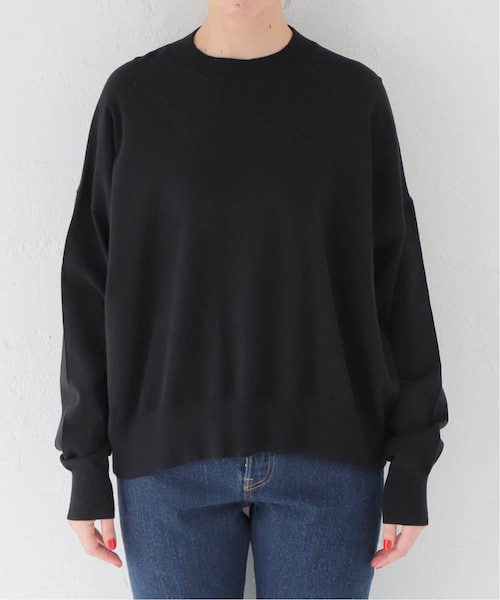journal standard luxe  クルーネックプルオーバー　ブラック シアージャージ クルーネックプルオーバー（Tシャツ/カットソー