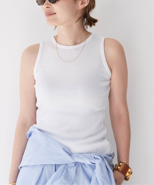 【新品タグ付き】Loosey リブタンクトップ ホワイト 追加 Looseyリブ タンクトップ（タンクトップ）｜Deuxieme