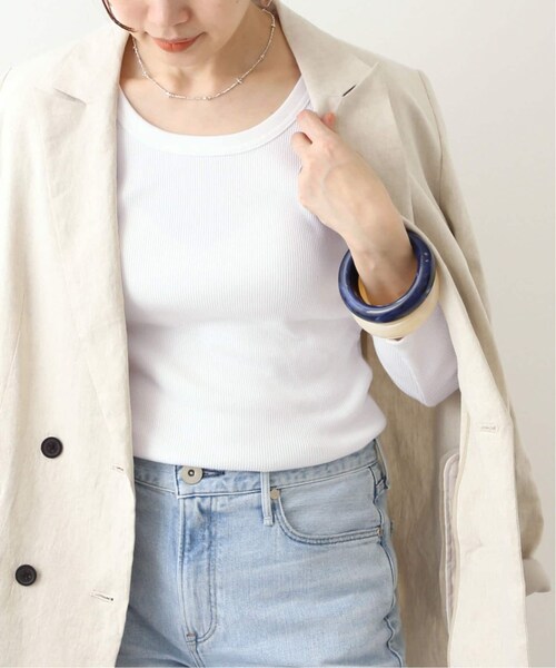 IENA(イエナ)の「テレコオープンネックTシャツ(その他・グレーB/フリー)」の2枚目の写真